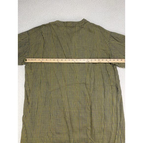 Vintage Michigan Wolverines Mens Sleep Shirt Plaid Blue PJs OSFA Bottom Drawers - Picture 5 of 8